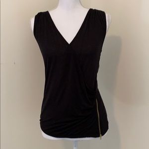 Black G by Guess Cross Front Zip Top!